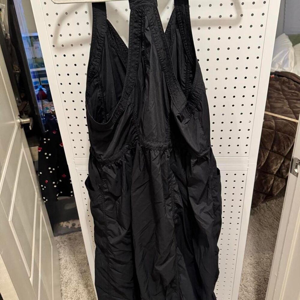 Daily Practice Anthropologie Black Parachute Zip Front Jumper Dress 1X Lagenlook - Picture 6 of 7